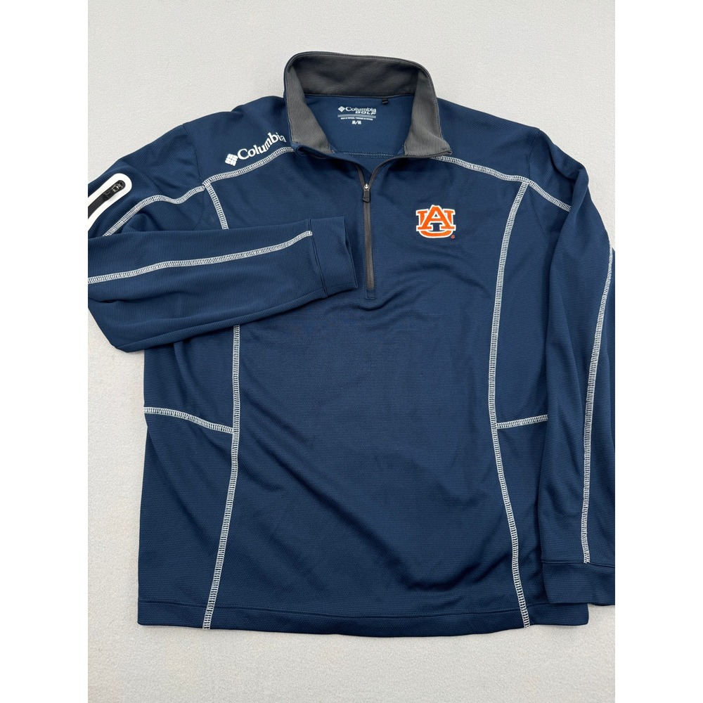 Columbia Golf Auburn Tigers Mens Medium Navy Blue Quarter Zip Pullover Shirt - Picture 2 of 10